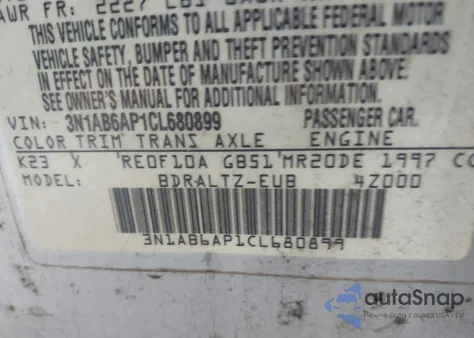 2012 Nissan Sentra 2.0 S z USA, uszkodzony, nr VIN 3N1AB6AP1CL680899